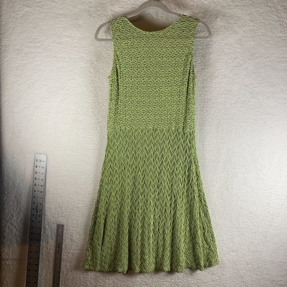 Habit Fit & Flare Dress Women's Small Green Printed Stretch Sleeveless 7669 - Picture 6 of 7
